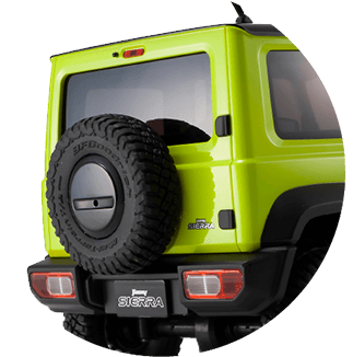 The hinged rear door design of the actual Jimny has an element of function in addition to its convenience. The vertical glass makes it difficult for snow to accumulate, and also features a spare tyre with a wheel cover accessory. All details faithfully reproduced on the 4WD Mini-Z Jimny.