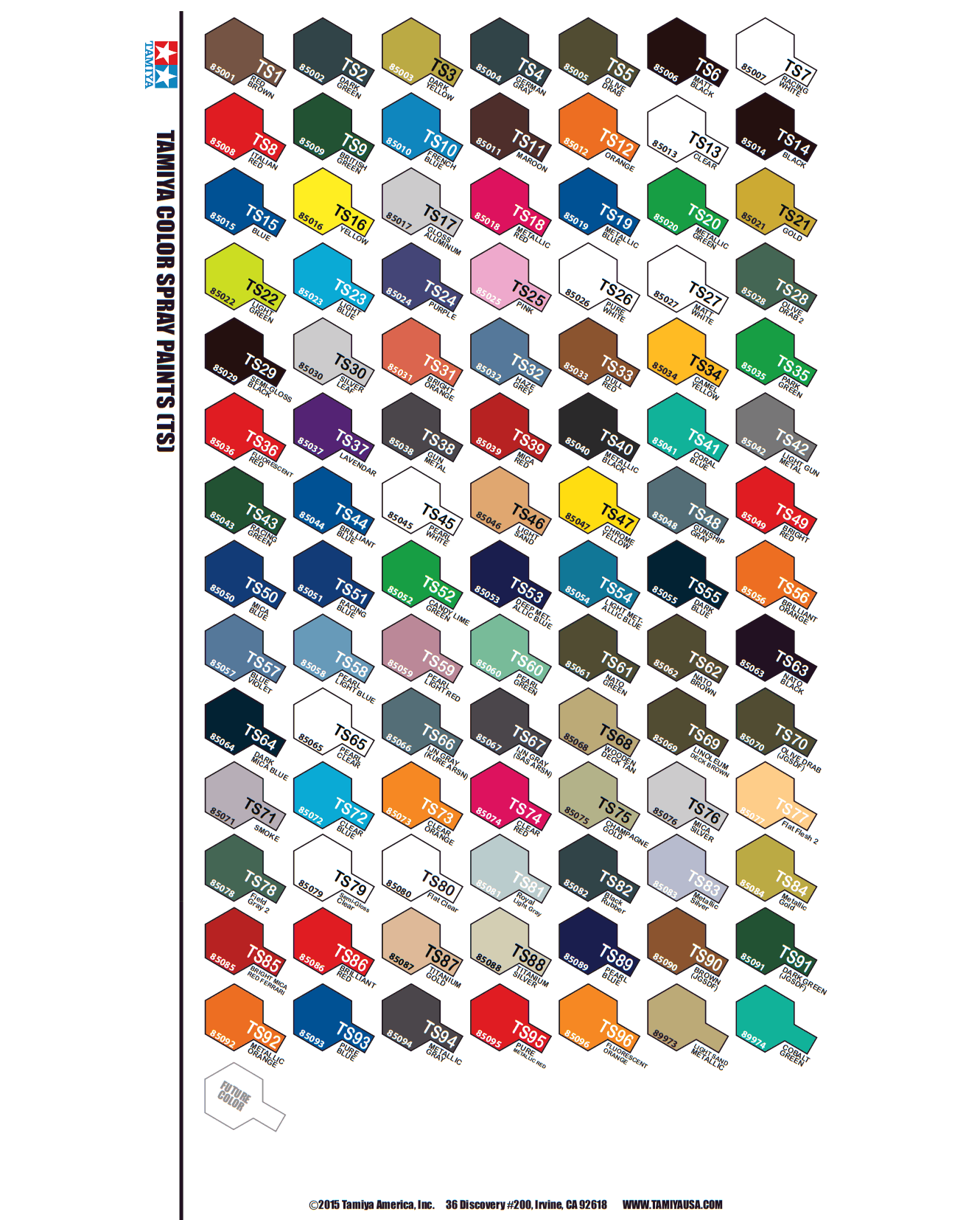 Tamiya Acrylic Paint Color Chart - Tamiya Xf Color Chart | Bodenfwasu