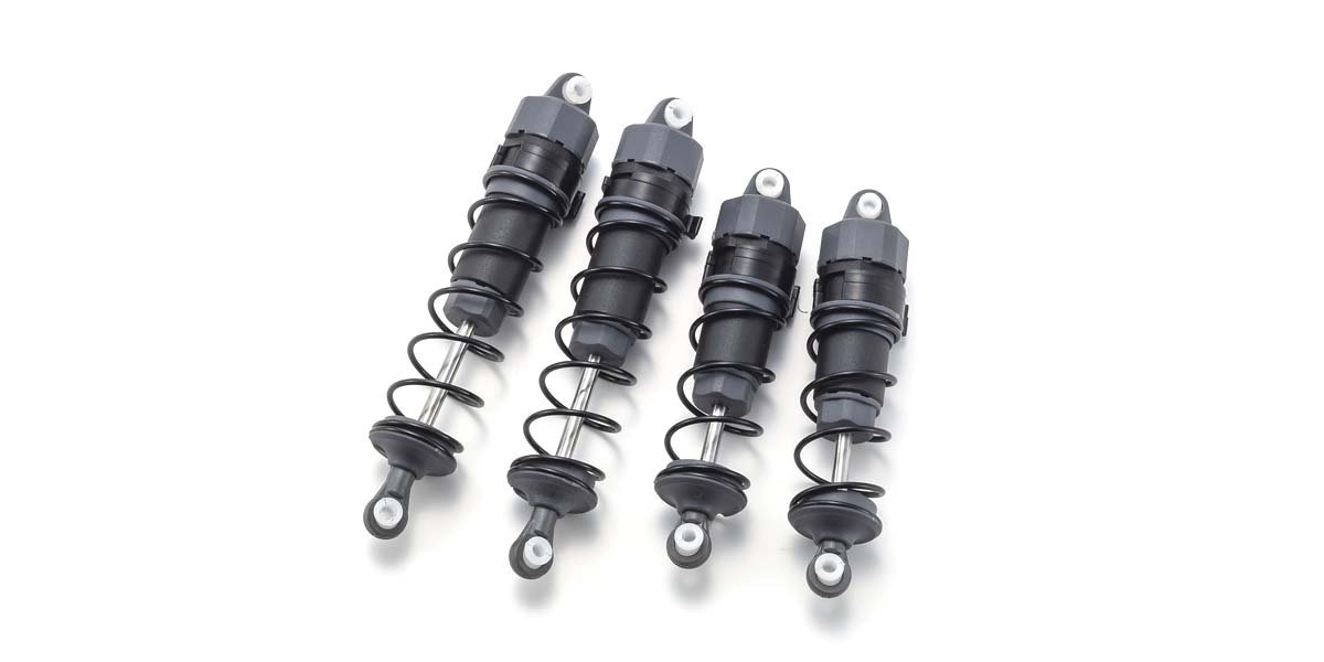 Newly designed oil shocks on front and rear suspension deliver smooth shock absorber function. Change suspension settings by installing optional springs to suit a wide range of running conditions and surfaces.
