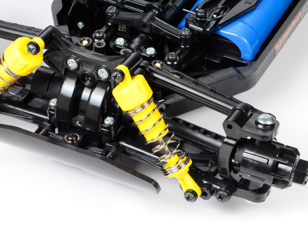 4-wheel independent double wishbone suspension features long arms and CVA shock units.