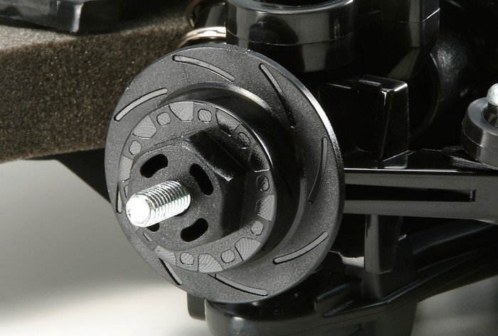 The Wheel hubs are designed to look like brake discs.