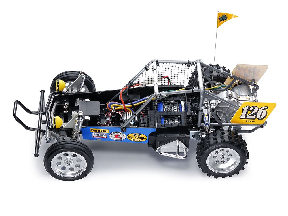The durable box frame is moulded in ABS plastic, and is compatible with Tamiya 7.2V Racing Packs and LF battery packs.