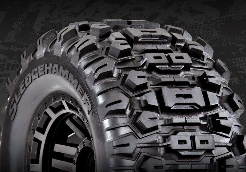 Taller Sledgehammer tires feature an aggressive open-block tread design that clears away mud and debris for unrivaled traction.